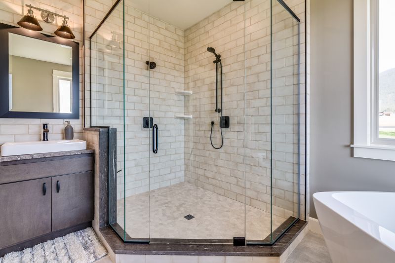 Contemporary Shower with Tiles